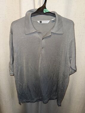 Bachrach Men's Gray Short-Sleeve Polo